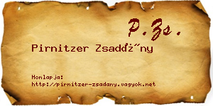 Pirnitzer Zsadány névjegykártya
